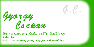 gyorgy csepan business card